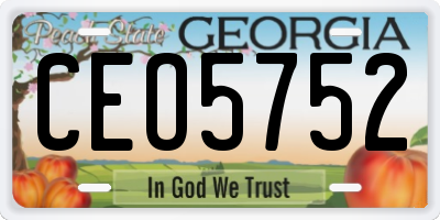 GA license plate CEO5752
