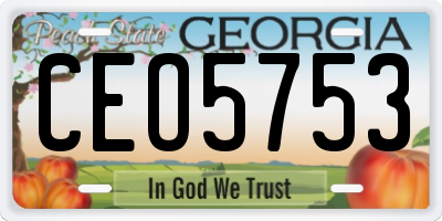 GA license plate CEO5753