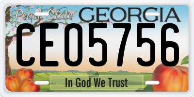 GA license plate CEO5756