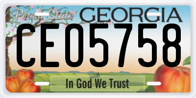 GA license plate CEO5758