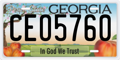 GA license plate CEO5760