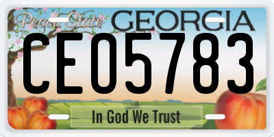 GA license plate CEO5783