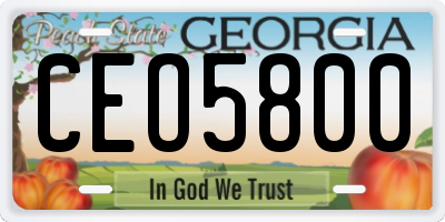 GA license plate CEO5800