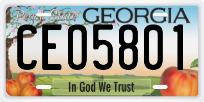 GA license plate CEO5801