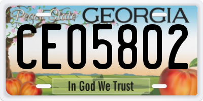 GA license plate CEO5802