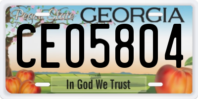GA license plate CEO5804
