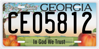 GA license plate CEO5812