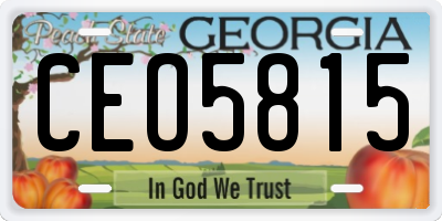 GA license plate CEO5815
