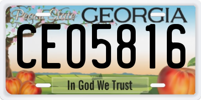 GA license plate CEO5816