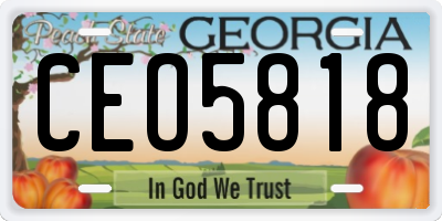 GA license plate CEO5818