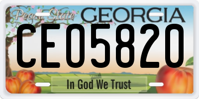 GA license plate CEO5820