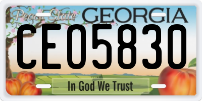 GA license plate CEO5830