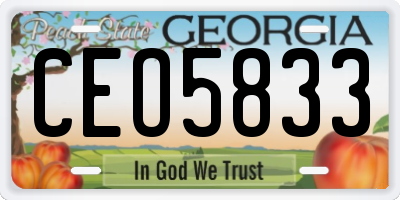 GA license plate CEO5833