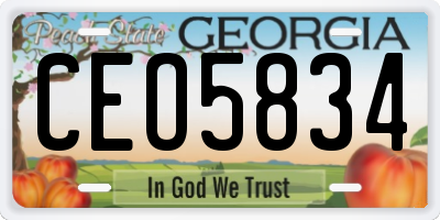 GA license plate CEO5834