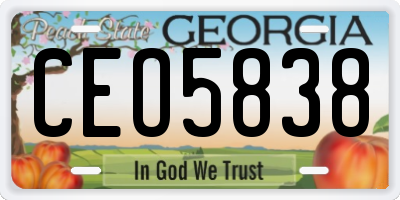 GA license plate CEO5838