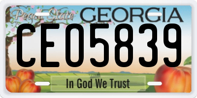 GA license plate CEO5839
