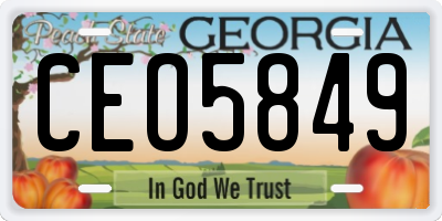 GA license plate CEO5849