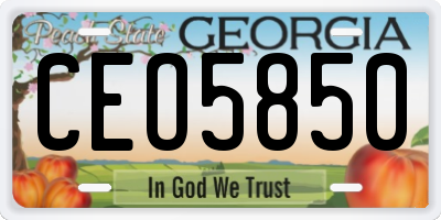 GA license plate CEO5850