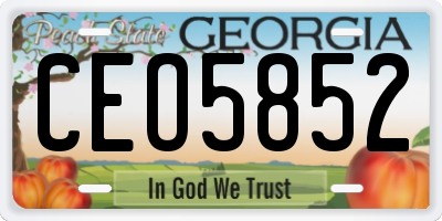 GA license plate CEO5852