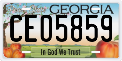 GA license plate CEO5859