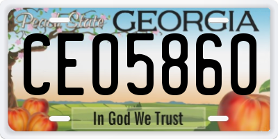 GA license plate CEO5860