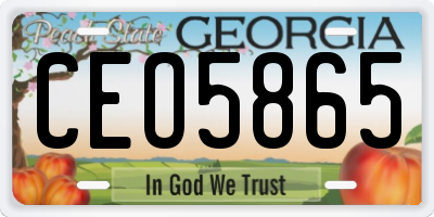 GA license plate CEO5865