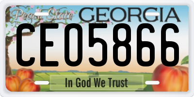 GA license plate CEO5866