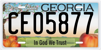 GA license plate CEO5877