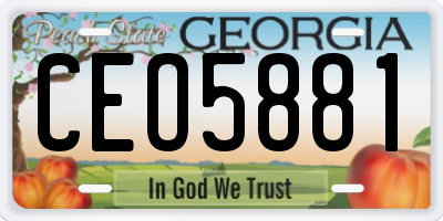 GA license plate CEO5881