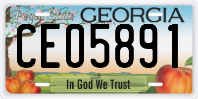 GA license plate CEO5891