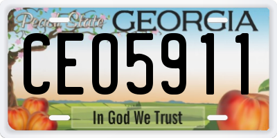 GA license plate CEO5911