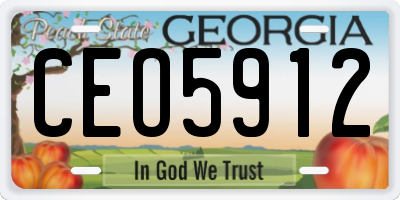 GA license plate CEO5912