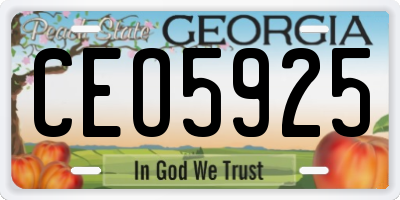 GA license plate CEO5925
