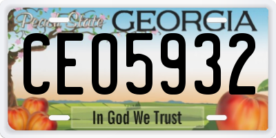 GA license plate CEO5932