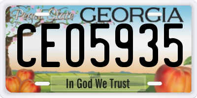 GA license plate CEO5935