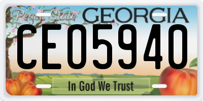 GA license plate CEO5940