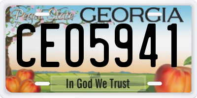 GA license plate CEO5941