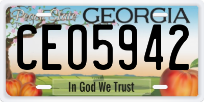 GA license plate CEO5942