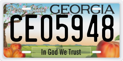 GA license plate CEO5948