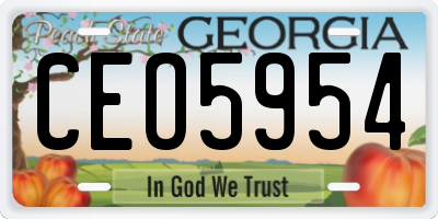 GA license plate CEO5954