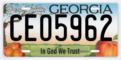 GA license plate CEO5962