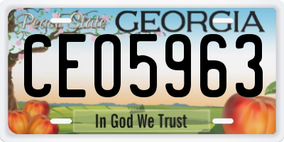 GA license plate CEO5963