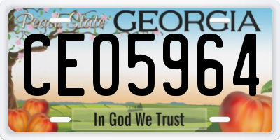 GA license plate CEO5964