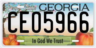 GA license plate CEO5966
