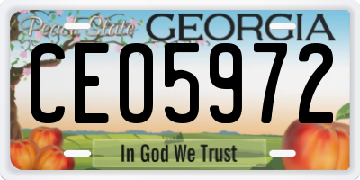 GA license plate CEO5972