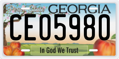 GA license plate CEO5980