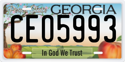 GA license plate CEO5993