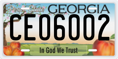 GA license plate CEO6002