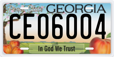 GA license plate CEO6004