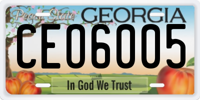 GA license plate CEO6005